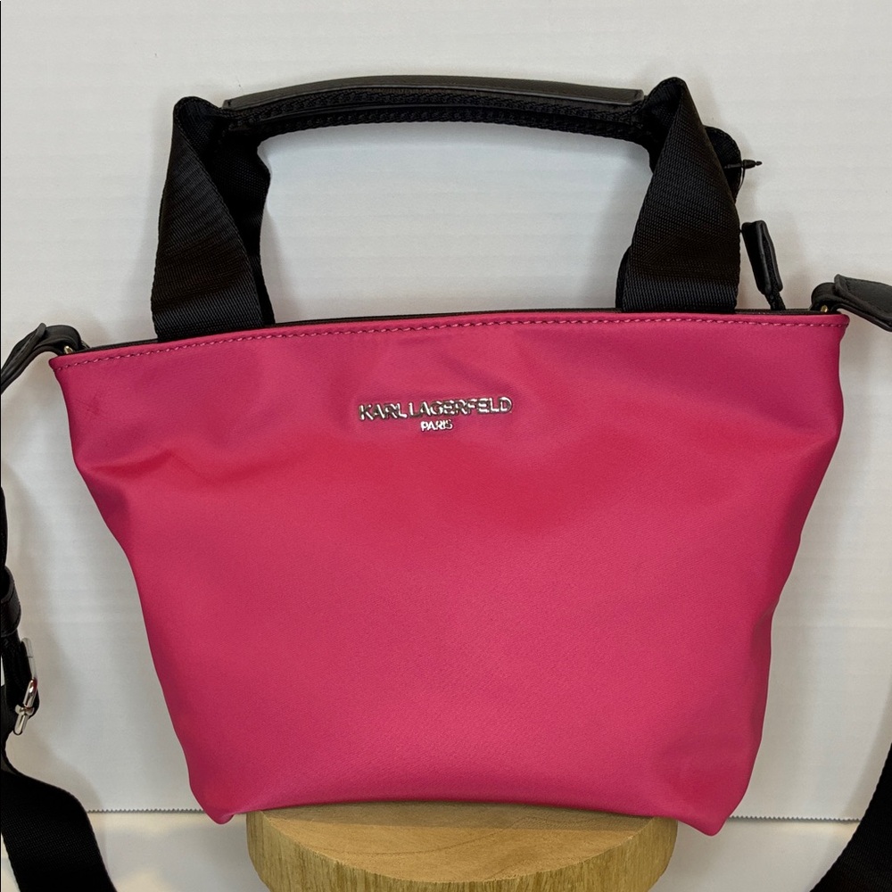 Karl Lagerfeld Fuchsia Crossbody Nylon Handbag